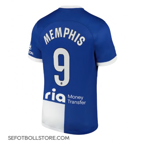 Atletico Madrid Memphis Depay #9 Replika Bortatröja 2023-24 Kortärmad